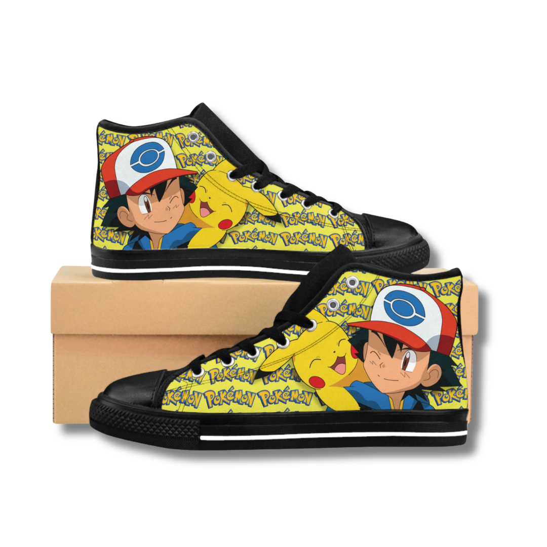 cVintage-Sealed The Hottest Rawest Sneakers & Apparel Clothing Store Around Online. Pokémon Ash & Pikachu 3D Sneakers | Custom Unisex Kicks | Men & Women [YELLOW] US Sizes [6-12]. 