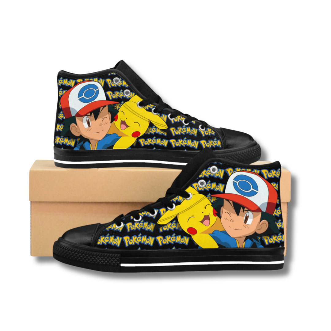 Vintage-Sealed The Hottest Rawest Sneakers & Apparel Clothing Store Around Online. Pokémon Ash & Pikachu 3D Sneakers | Custom Unisex Kicks | Men & Women [BLACK] US Sizes [6-12]. 