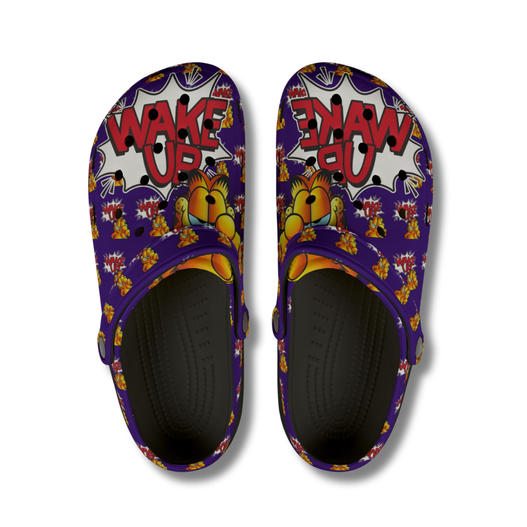 Vintage-Sealed The Hottest Rawest Sneakers & Apparel Clothing Store Around Online. Garfield “Wake Up” Women’s Clogs | Brand New Fashion Footwear [PURPLE] US Sizes [6-9.5].