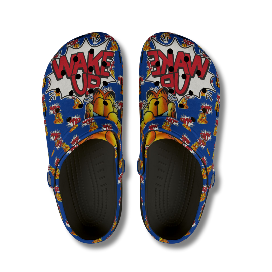 Vintage-Sealed The Hottest Rawest Sneakers & Apparel Clothing Store Around Online. Garfield “Wake Up” Men’s Clogs | Fun Graphic Slip-On Shoes | Brand New Footwear [BLUE] US Sizes [6-12].