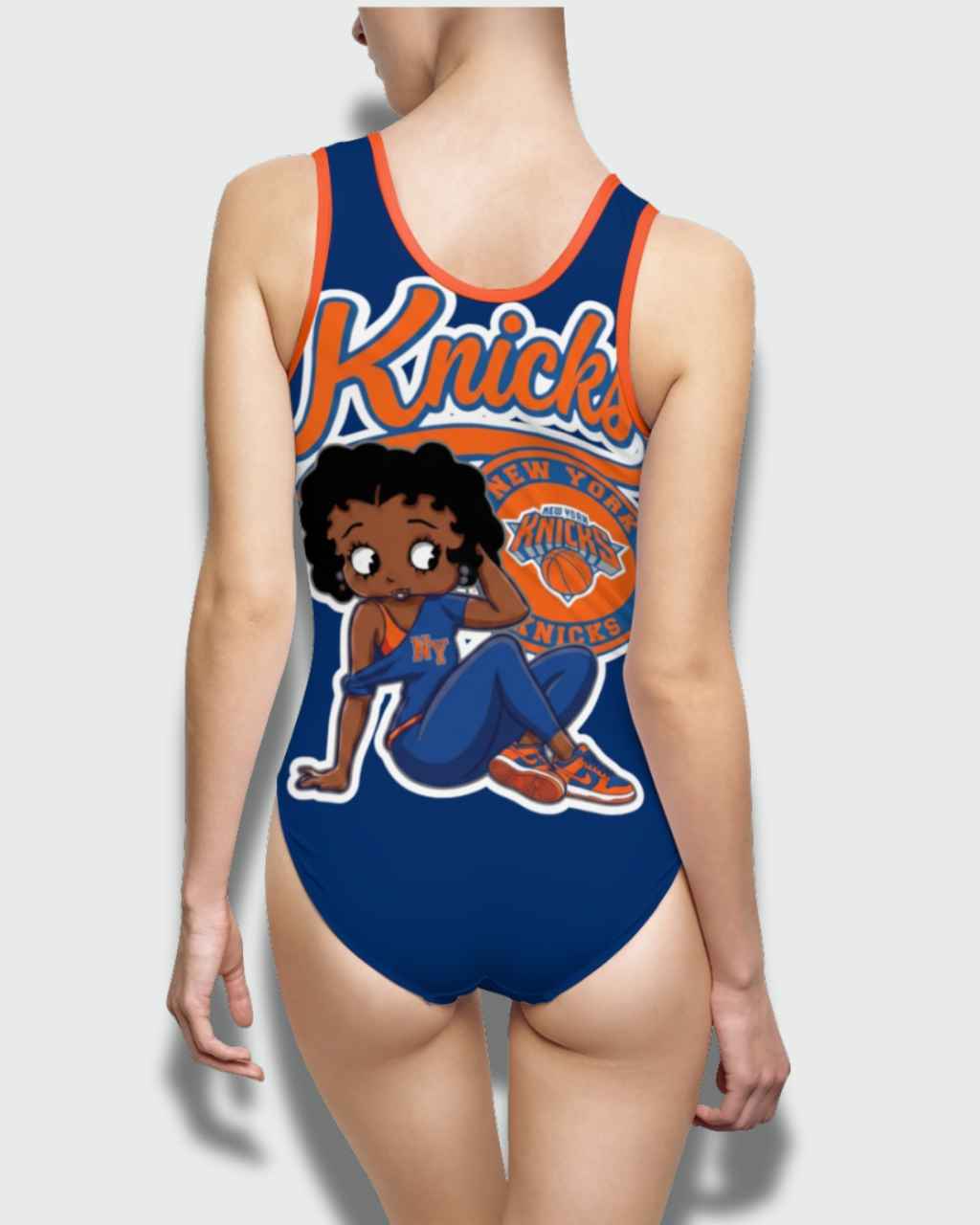 Vintage-Sealed The Hottest Rawest Sneakers & Apparel Clothing Store Around Online. Women’s New York Knicks Betty B. One-Piece Swimsuit [Blue-Orange-Strap] US Size [S-2XL].