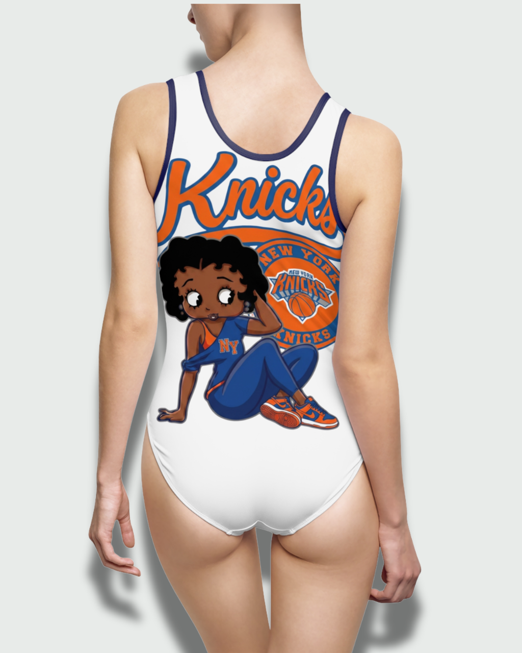Vintage-Sealed The Hottest Rawest Sneakers & Apparel Clothing Store Around Online. Women’s New York Knicks Betty B. One-Piece Swimsuit [White-Blue-Strap] US Size [S-2XL].