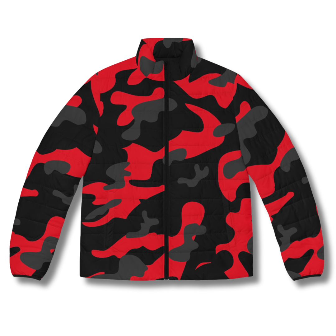 Vintage-Sealed The Hottest Rawest Sneakers & Apparel Clothing Store Around Online. Men’s Camouflage Puffer Jacket – Rugged Streetwear Style [RED] US Size [S-2XL].