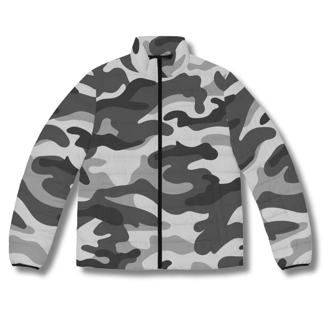 Vintage-Sealed The Hottest Rawest Sneakers & Apparel Clothing Store Around Online. Men’s Camouflage Puffer Jacket – Rugged Streetwear Style [WHITE] US Size [S-2XL].