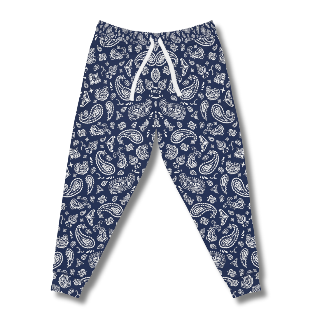 Vintage-Sealed The Hottest Rawest Sneakers & Apparel Clothing Store Around Online. Men’s Bandana Jogger Pants – Bold Vintage Streetwear [Blue] US Sizes [S-XL].