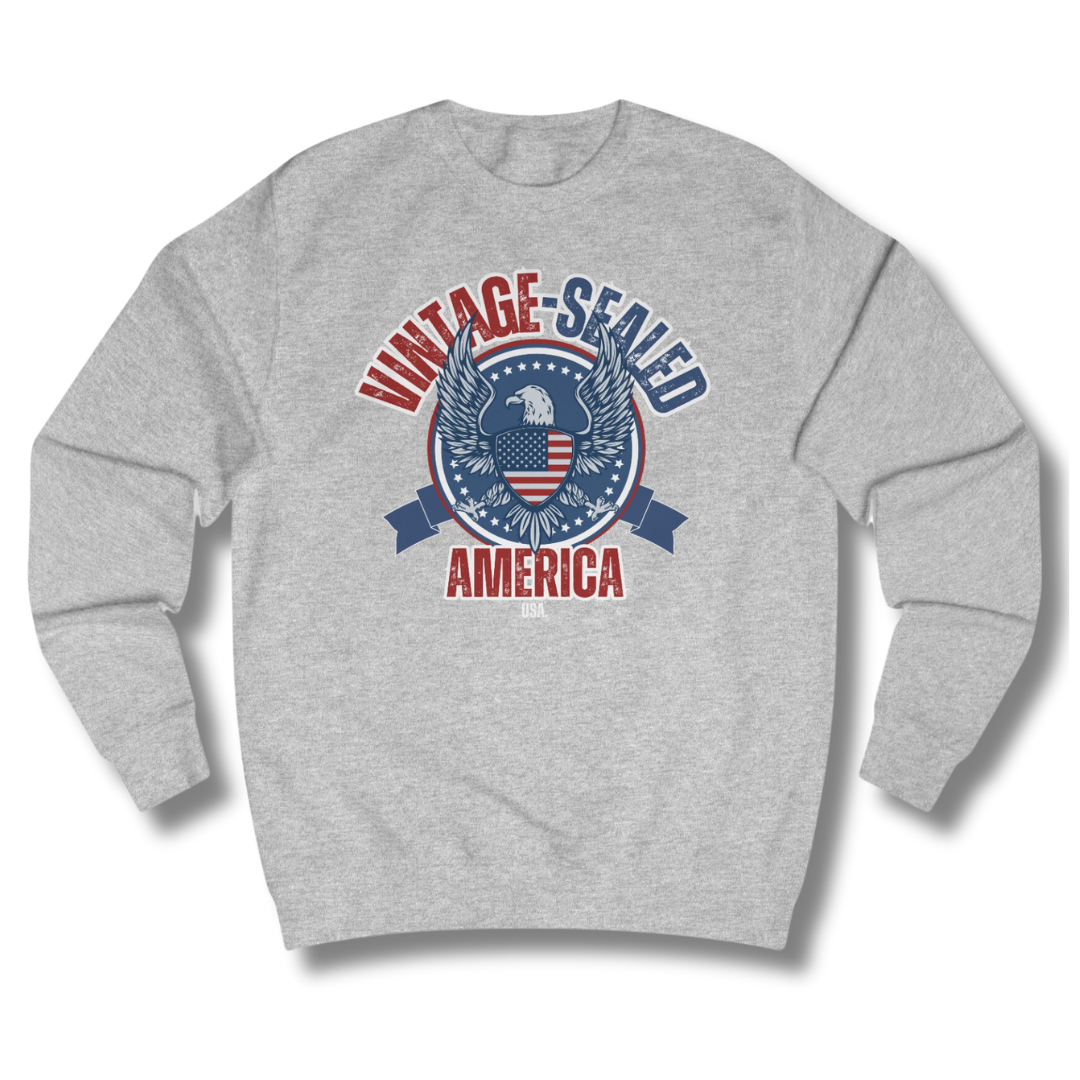 Vintage-Sealed The Hottest Rawest Sneakers & Apparel Clothing Store Around Online. VINTAGE-SEALED AMERICA Men's Graphic Sweatshirt – Long Sleeve USA Streetwear Pullover [Grey] US Sizes [S-2XL].
