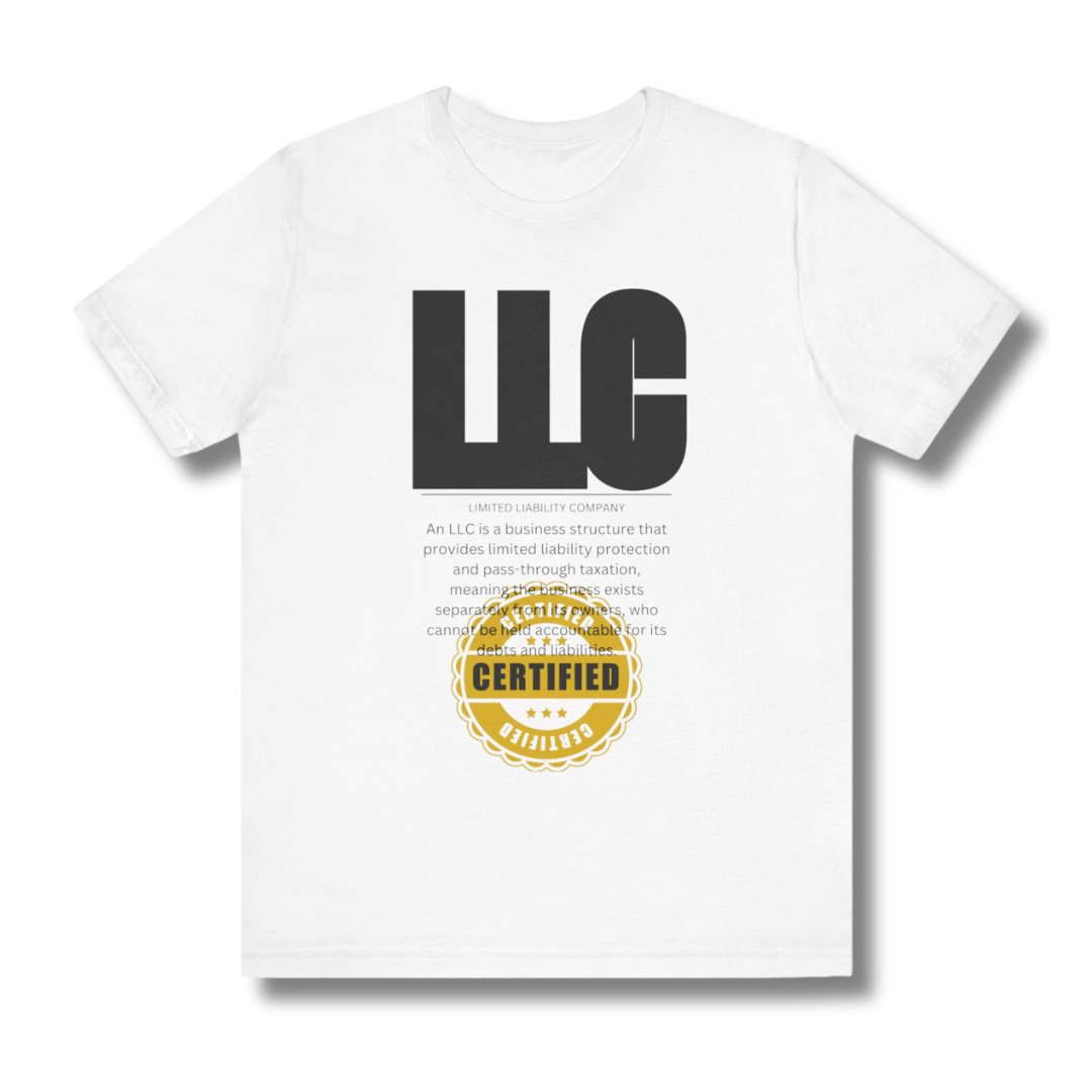 Vintage-Sealed The Hottest Rawest Sneakers & Apparel Clothing Store Around Online. LLC “LIMITED LIABILITY COMPANY” CERTIFIED T-Shirt | Men’s Short Sleeve Graphic Tee | Brand New [White] US Sizes [S-2XL].