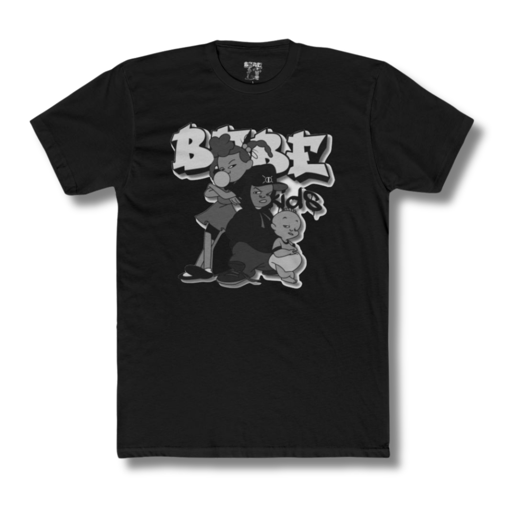 Vintage-Sealed The Hottest Rawest Sneakers & Apparel Clothing Store Around Online. BABE KIDS T-Shirt | Men’s Vintage Graphic Tee | Short Sleeve Streetwear Apparel [BLACK] US Sizes [S-2XL].
