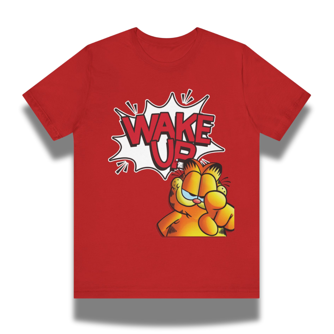 Vintage-Sealed The Hottest Rawest Sneakers & Apparel Clothing Store Around Online. Garfield “Wake Up” T-Shirt | Men’s Short Sleeve Vintage Graphic Tee [Red] US Sizes [S-2XL].