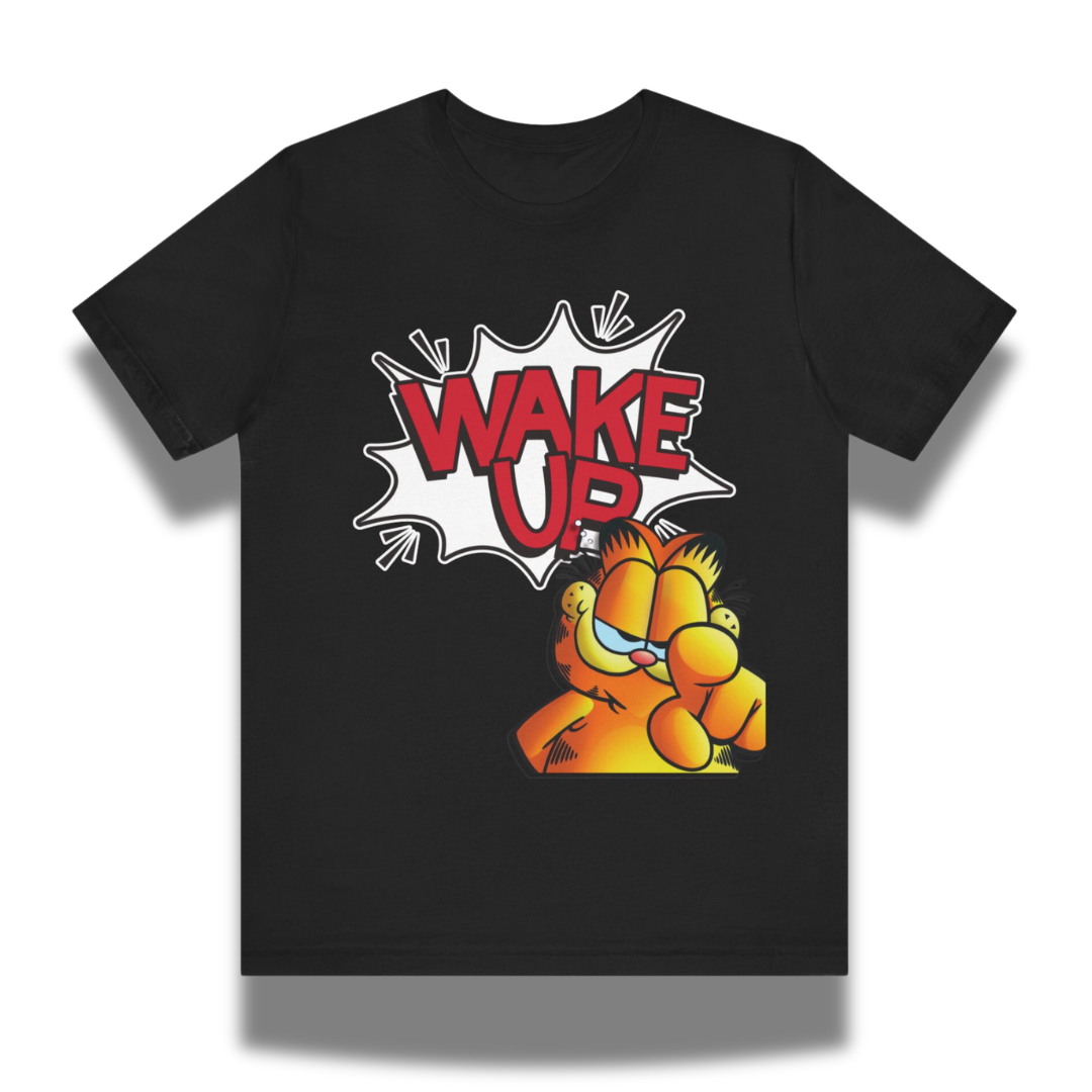 Vintage-Sealed The Hottest Rawest Sneakers & Apparel Clothing Store Around Online. Garfield “Wake Up” T-Shirt | Men’s Short Sleeve Vintage Graphic Tee [Black] US Sizes [S-2XL].