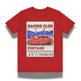 Vintage-Sealed The Hottest Rawest Sneakers & Apparel Clothing Store Around Online. 🏁 RACING CLUB Men's Vintage Racing T-Shirt | Retro Graphic Tee | Short Sleeve Streetwear [Red] US Sizes [S-2XL].