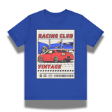 Vintage-Sealed The Hottest Rawest Sneakers & Apparel Clothing Store Around Online. 🏁 RACING CLUB Men's Vintage Racing T-Shirt | Retro Graphic Tee | Short Sleeve Streetwear [Blue] US Sizes [S-2XL].