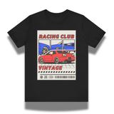 Vintage-Sealed The Hottest Rawest Sneakers & Apparel Clothing Store Around Online. 🏁 RACING CLUB Men's Vintage Racing T-Shirt | Retro Graphic Tee | Short Sleeve Streetwear [Black] US Sizes [S-2XL].