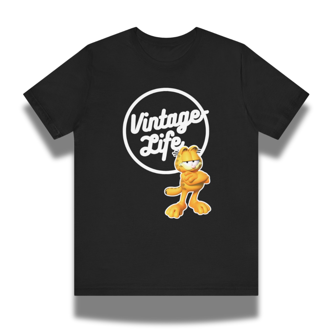 Vintage-Sealed The Hottest Rawest Sneakers & Apparel Clothing Store Around Online. Vintage-Life GARFIELD T-Shirt | Men's Graphic Tee | Short Sleeve | New [Black] US Sizes [S-2XL].