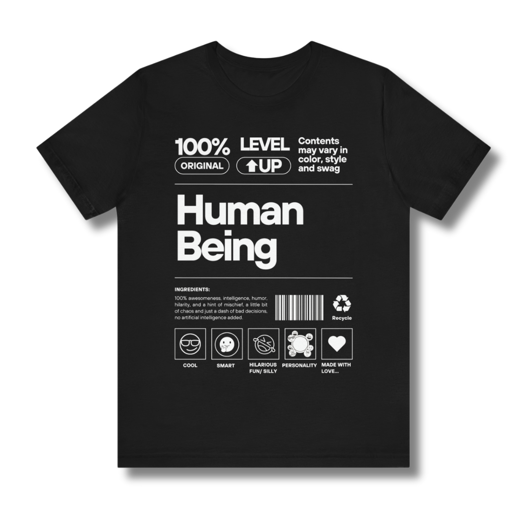 Vintage-Sealed The Hottest Rawest Sneakers & Apparel Clothing Store Around Online. 100% Human Being Men’s T-Shirt | Vintage Graphic Tee | Streetwear Style [Black] US Sizes [S-2XL].