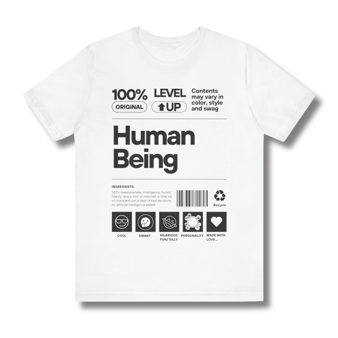 Vintage-Sealed The Hottest Rawest Sneakers & Apparel Clothing Store Around Online. 100% Human Being Men’s T-Shirt | Vintage Graphic Tee | Streetwear Style [White] US Sizes [S-2XL].