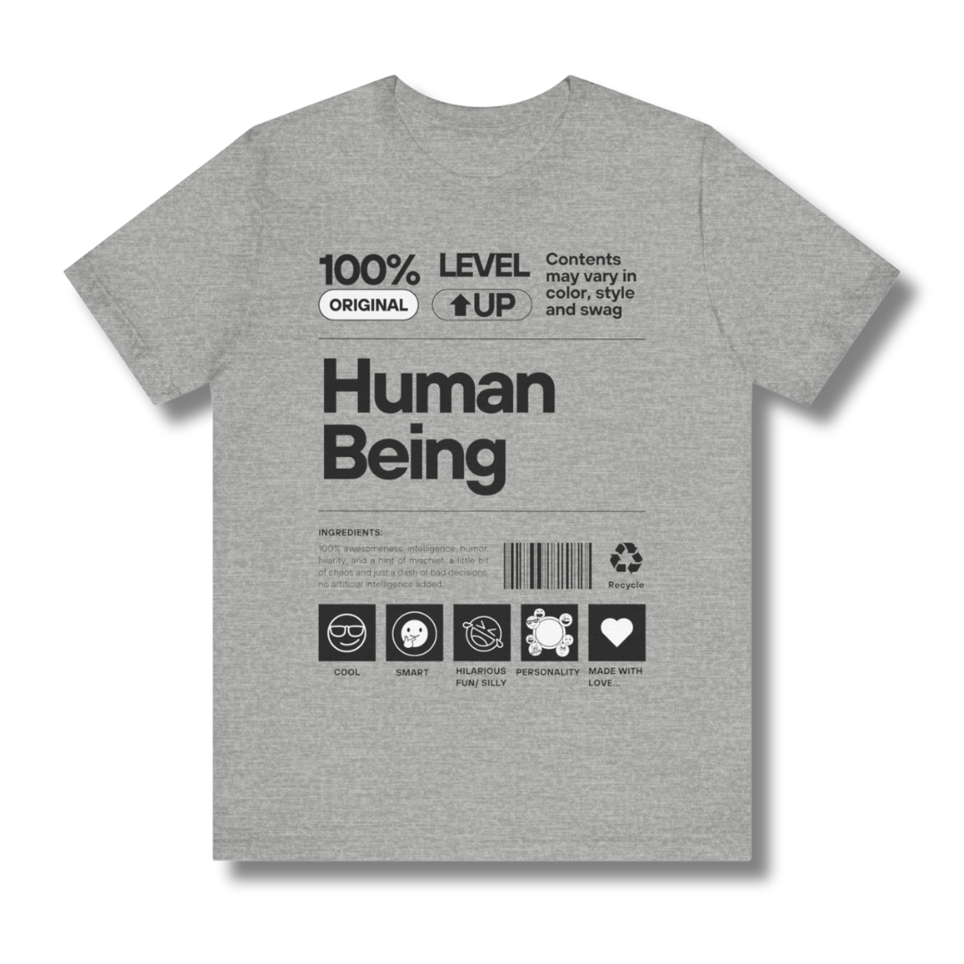 Vintage-Sealed The Hottest Rawest Sneakers & Apparel Clothing Store Around Online. 100% Human Being Men’s T-Shirt | Vintage Graphic Tee | Streetwear Style [Gray] US Sizes [S-2XL].