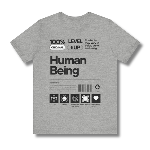 Vintage-Sealed The Hottest Rawest Sneakers & Apparel Clothing Store Around Online. 100% Human Being Men’s T-Shirt | Vintage Graphic Tee | Streetwear Style [Gray] US Sizes [S-2XL].