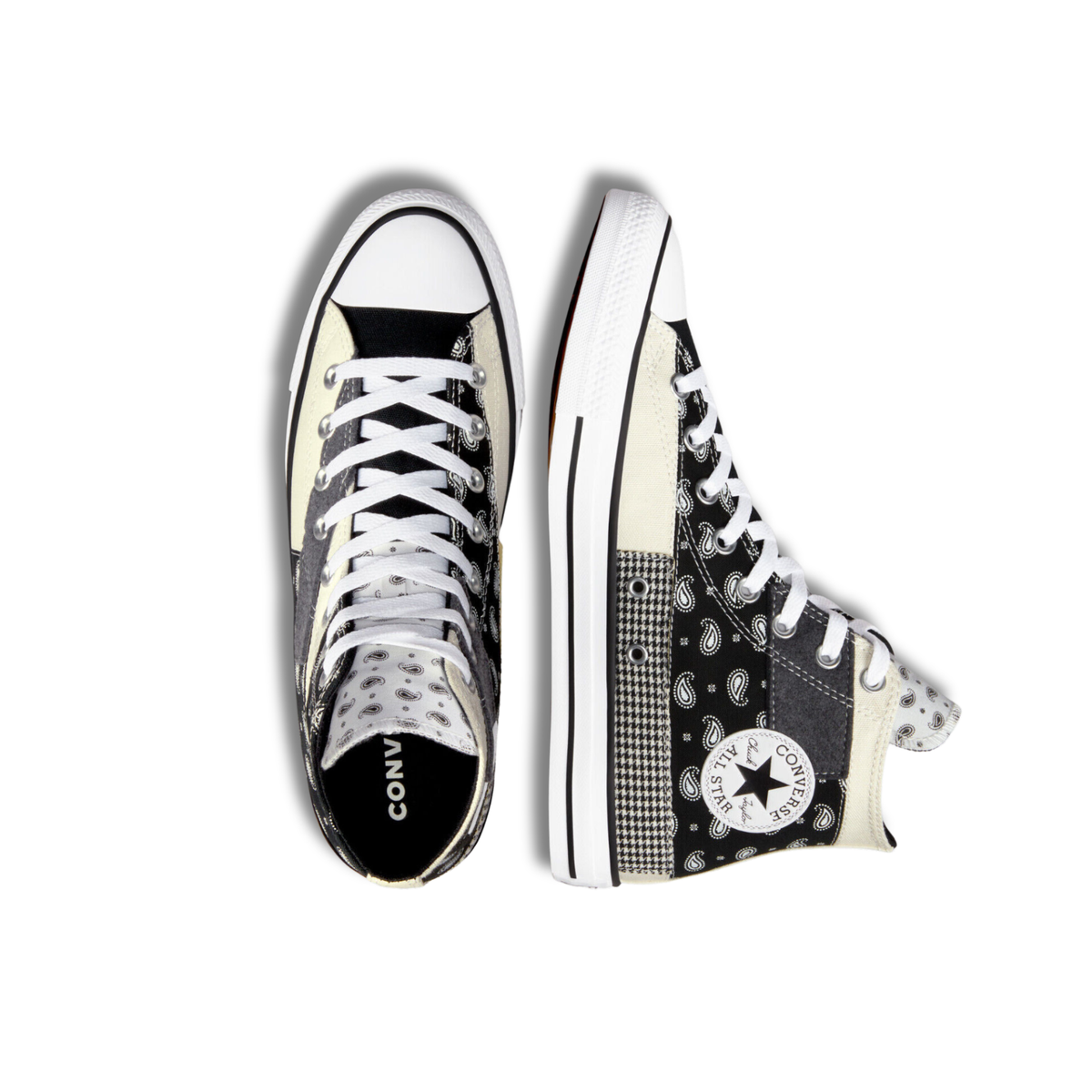 Vintage-Sealed The Hottest Rawest Sneakers & Apparel Clothing Store Around Online. Converse Bandana Chuck Taylor All-Star Hacked HI Unisex High-Top Sneakers | Brand New [Black-White-Egret] US Sizes [5].
