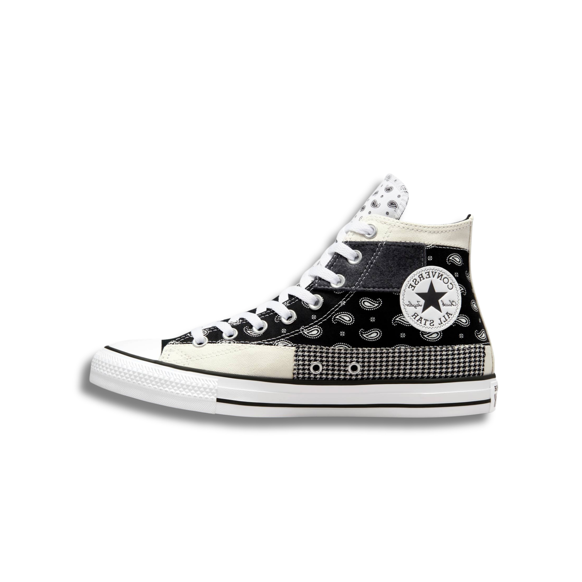 Vintage-Sealed The Hottest Rawest Sneakers & Apparel Clothing Store Around Online. Converse Bandana Chuck Taylor All-Star Hacked HI Unisex High-Top Sneakers | Brand New [BLACK and WHITE] US Sizes [MENS 5 / WMNS 7].