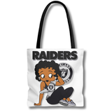 Vintage-Sealed The Hottest Rawest Sneakers & Apparel Clothing Store Around Online. Betty B. (3D) RAIDERS Apparel Tote Bags Football| Brand New Fashion Accessories [White] US Sizes [One Size].