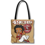 Vintage-Sealed The Hottest Rawest Sneakers & Apparel Clothing Store Around Online. Betty B. (3D) 49ERS Tote Bag | Brand New Football Fashion Accessory [Gold] US Sizes [One Size].
