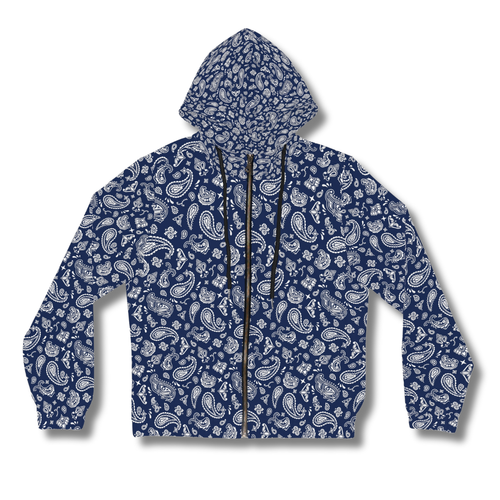 Vintage-Sealed The Hottest Rawest Sneakers & Apparel Clothing Store Around Online. BANDANA Women’s Graphic Full-Zip Hoodie | Casual Streetwear [BLUE] US Sizes [S-2XL].