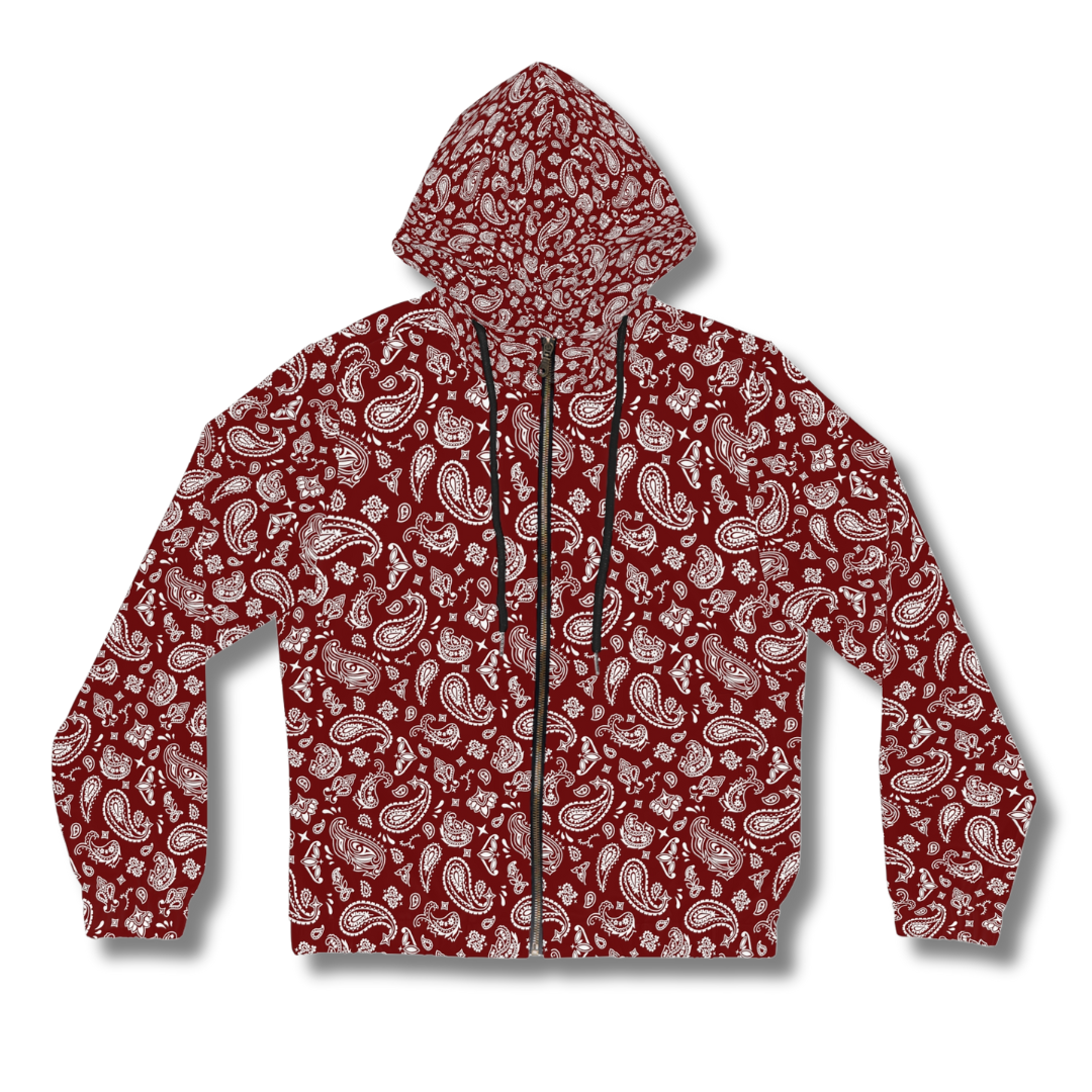 Vintage-Sealed The Hottest Rawest Sneakers & Apparel Clothing Store Around Online. BANDANA Women’s Graphic Full-Zip Hoodie | Casual Streetwear [RED] US Sizes [S-2XL].