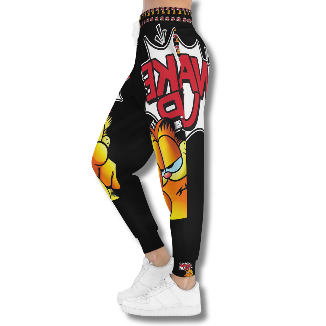 Vintage-Sealed The Hottest Rawest Sneakers & Apparel Clothing Store Around Online. GARFIELD “WAKE UP” WMNS Joggers – Funny Garfield Graphic Lounge & Streetwear Pants [BLACK] US Sizes [S-XL].