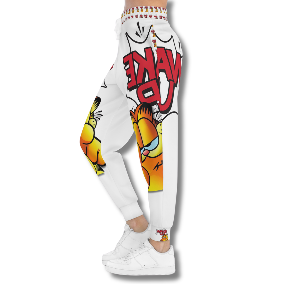 Vintage-Sealed The Hottest Rawest Sneakers & Apparel Clothing Store Around Online. GARFIELD “WAKE UP” WMNS Joggers – Funny Garfield Graphic Lounge & Streetwear Pants [WHITE] US Sizes [S-XL].