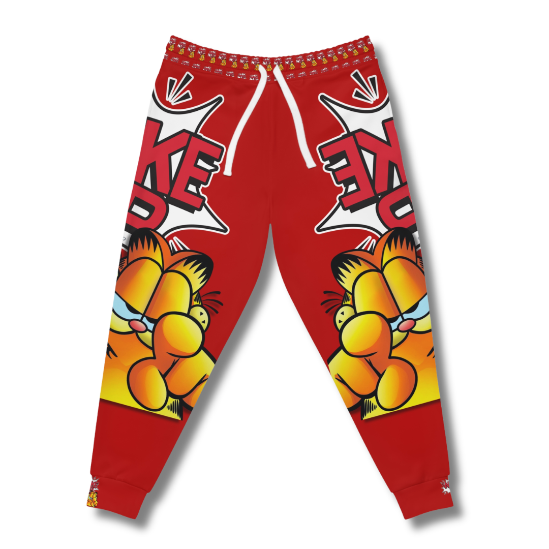 Vintage-Sealed The Hottest Rawest Sneakers & Apparel Clothing Store Around Online. GARFIELD “WAKE UP” WMNS Joggers – Funny Garfield Graphic Lounge & Streetwear Pants [RED] US Sizes [S-XL].