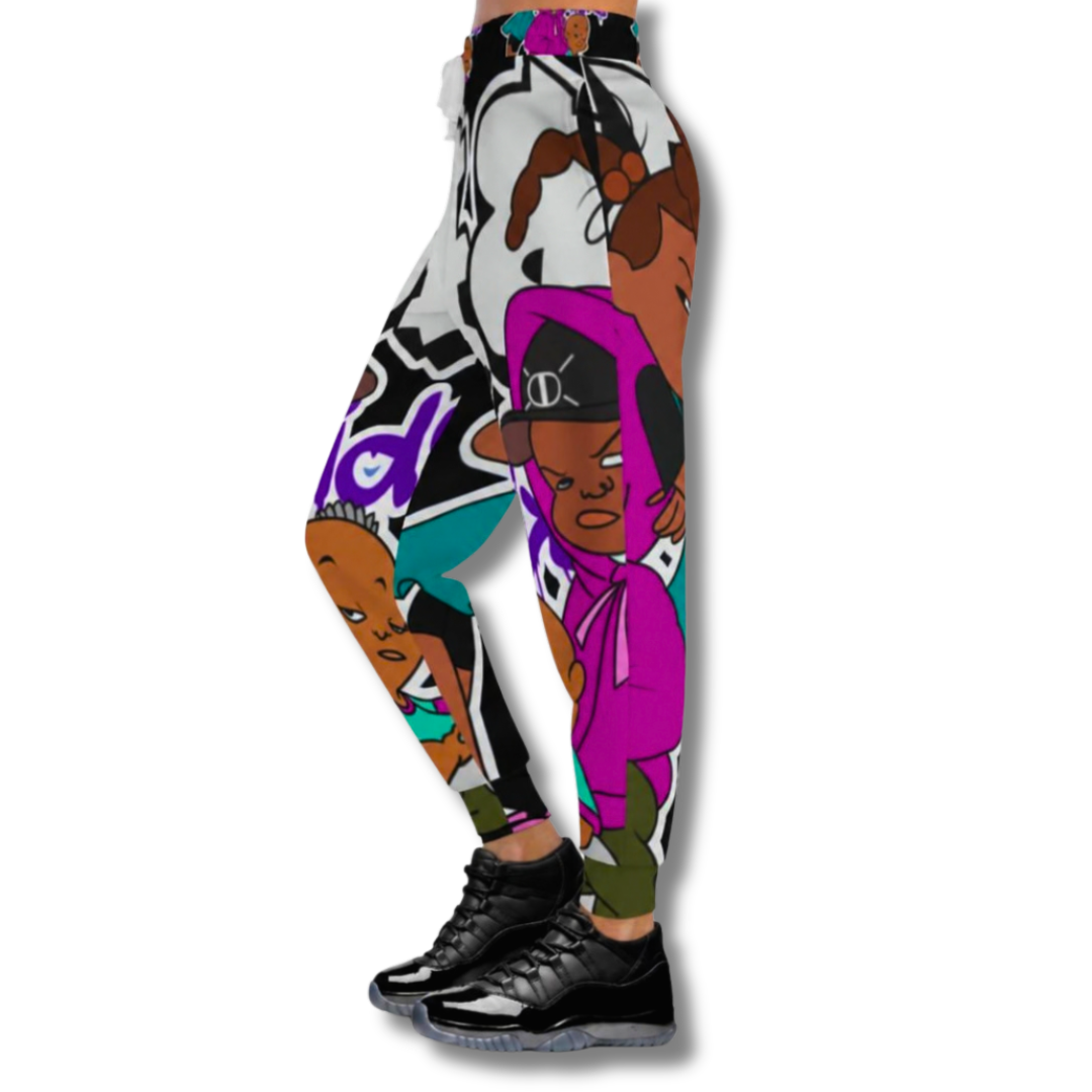 Vintage-Sealed The Hottest Rawest Sneakers & Apparel Clothing Store Around Online. BABE KIDS Women’s Cartoon Graphic Joggers – Fun, Playful Stylish [BLACK] US Sizes [S-XL].
