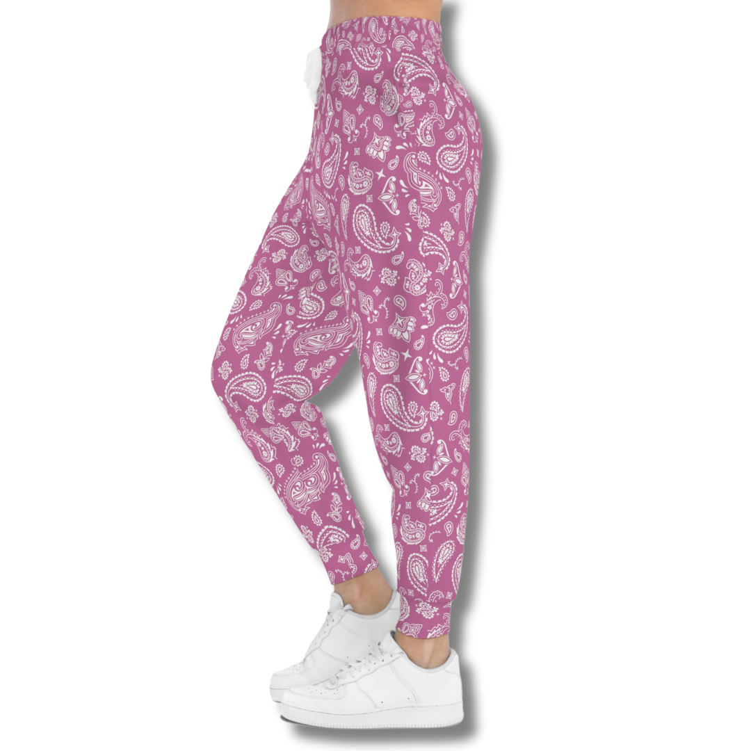 Vintage-Sealed The Hottest Rawest Sneakers & Apparel Clothing Store Around Online. BANDANA Print Women’s Joggers – Stylish Streetwear Pants with Side Pockets [Pink] US Sizes [S-XL].