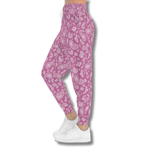 Vintage-Sealed The Hottest Rawest Sneakers & Apparel Clothing Store Around Online. BANDANA Print Women’s Joggers – Stylish Streetwear Pants with Side Pockets [Pink] US Sizes [S-XL].