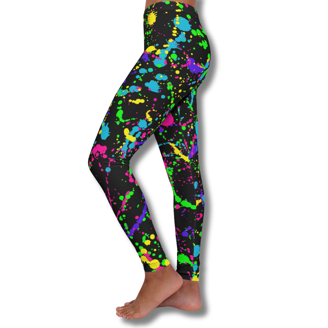 Vintage-Sealed The Hottest Rawest Sneakers & Apparel Clothing Store Around Online. Paint Splash Leggings | Women's Vintage-Sealed Fashion [Black] US Sizes [S-2XL].