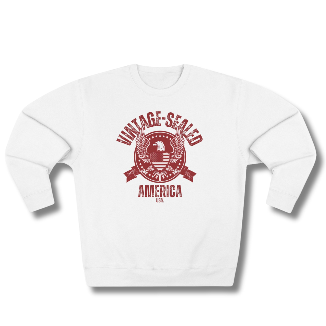 Vintage-Sealed The Hottest Rawest Sneakers & Apparel Clothing Store Around Online. VINTAGE-SEALED “AMERICA” USA Apparel Collection — Women’s Sweatshirts & Long Sleeves
[White] US Sizes [S-2XL].