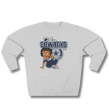 Vintage-Sealed The Hottest Rawest Sneakers & Apparel Clothing Store Around Online.Betty B. COWBOYS (3D) Women’s Sweatshirt – Cozy Comfort Meets Game Day Pride [Gray] US Sizes [S-2XL].