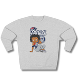 Vintage-Sealed The Hottest Rawest Sneakers & Apparel Clothing Store Around Online. Betty B. PATRIOTS (3D) Women’s Sweatshirt – Cozy Comfort Meets Game Day Pride [Gray] US Sizes [S-2XL].