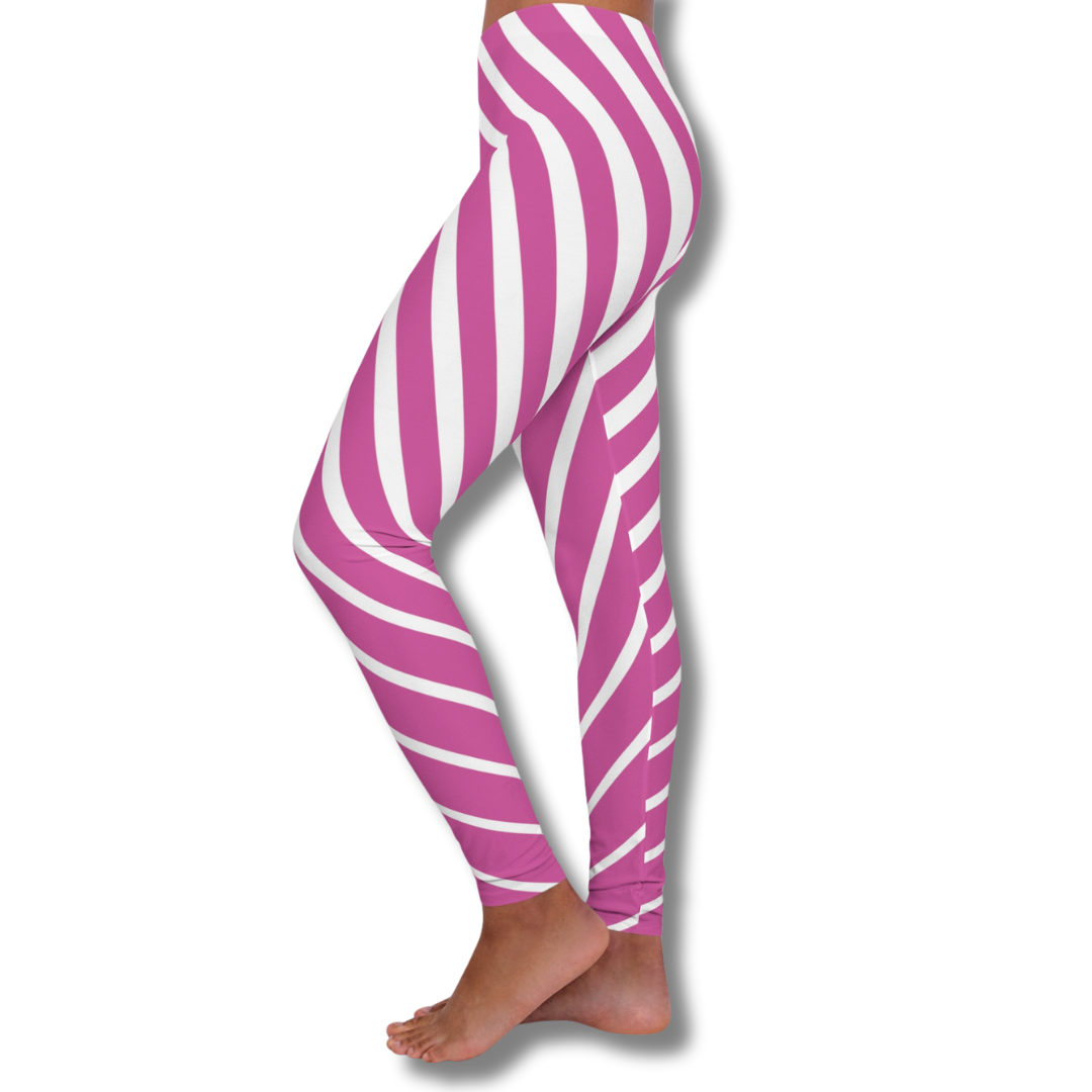 Vintage-Sealed The Hottest Rawest Sneakers & Apparel Clothing Store Around Online. Curve Striped Apparel Leggings| Brand New Women's Fashion Essential [Pink] US Sizes [S-2XL].