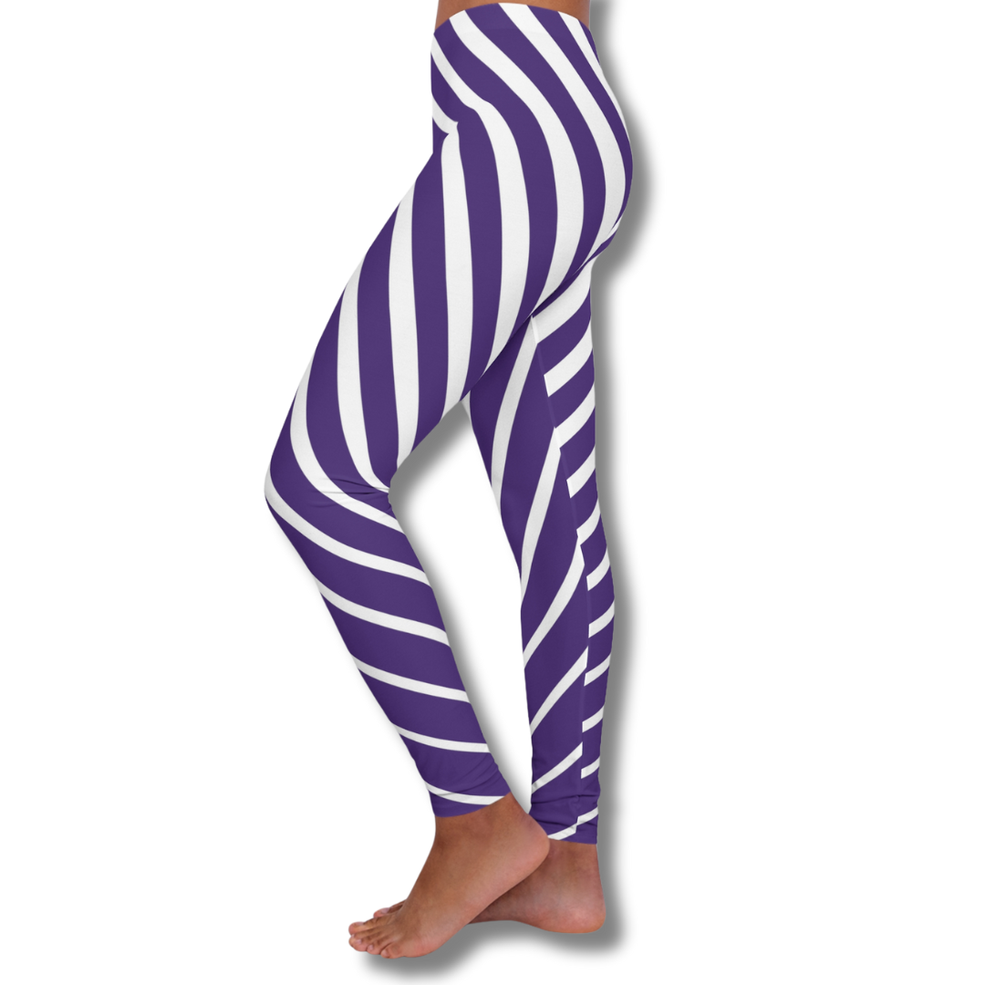 Vintage-Sealed The Hottest Rawest Sneakers & Apparel Clothing Store Around Online. Curve Striped Apparel Leggings| Brand New Women's Fashion Essential [Purple] US Sizes [S-2XL].