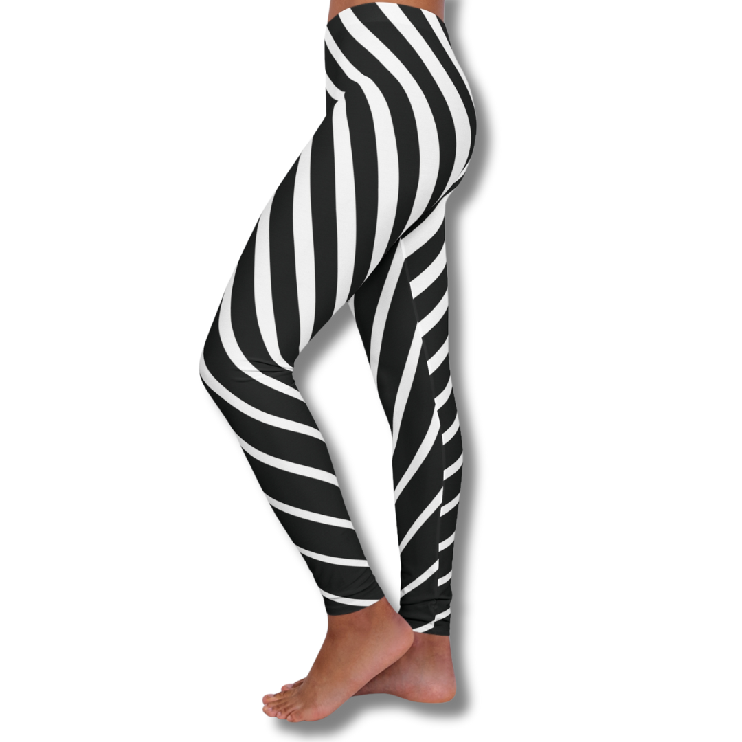 Vintage-Sealed The Hottest Rawest Sneakers & Apparel Clothing Store Around Online. Curve Striped Apparel Leggings| Brand New Women's Fashion Essential [Black] US Sizes [S-2XL].
