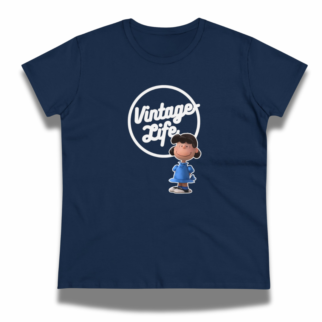 Vintage-Sealed The Hottest Rawest Sneakers & Apparel Clothing Store Around Online. Vintage-Life “LUCY” Women’s Graphic T-Shirt – Vintage-Inspired Cotton Tee, Short Sleeve Casual Top [Navy Blue] US Sizes [S-2XL].