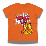 Vintage-Sealed The Hottest Rawest Sneakers & Apparel Clothing Store Around Online. GARFIELD "WAKE UP" Women's T-Shirt | Short Sleeve Graphic Tee | Brand New [Orange] US Sizes [S-2XL].