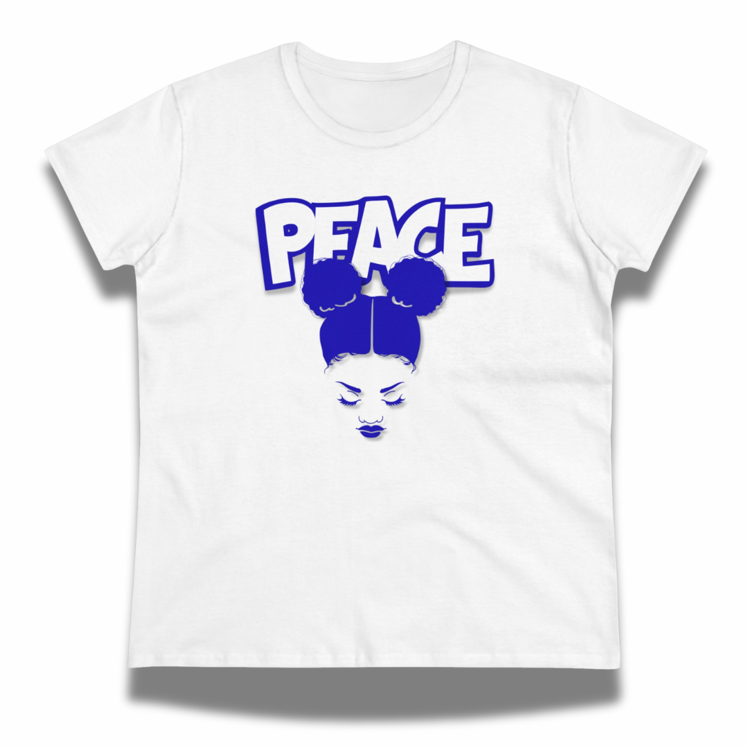 Vintage-Sealed The Hottest Rawest Sneakers & Apparel Clothing Store Around Online. Women's Peace 3D Graphic T-Shirt | Cotton Fashion Tee [BLUE] US Sizes [S-2XL].