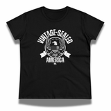 Vintage-Sealed The Hottest Rawest Sneakers & Apparel Clothing Store Around Online. VINTAGE-SEALED AMERICA USA Apparel T-Shirt | Women’s Short Sleeve Fashion Tee [Black] US Sizes [S-2XL].