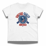Vintage-Sealed The Hottest Rawest Sneakers & Apparel Clothing Store Around Online. VINTAGE-SEALED AMERICA USA Apparel T-Shirt | Women’s Short Sleeve Fashion Tee [White] US Sizes [S-2XL].