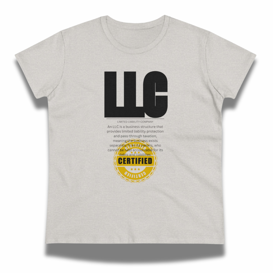 Vintage-Sealed The Hottest Rawest Sneakers & Apparel Clothing Store Around Online. LLC Limited Liability Company Certified Women's T-Shirt | Business Graphic Tee [GRAY] US Sizes [S-2XL].