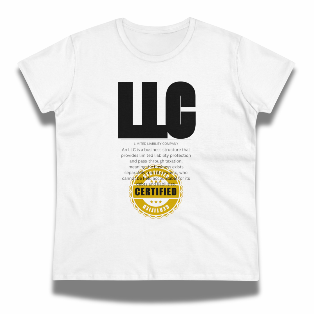 Vintage-Sealed The Hottest Rawest Sneakers & Apparel Clothing Store Around Online. LLC Limited Liability Company Certified Women's T-Shirt | Business Graphic Tee [WHITE] US Sizes [S-2XL].