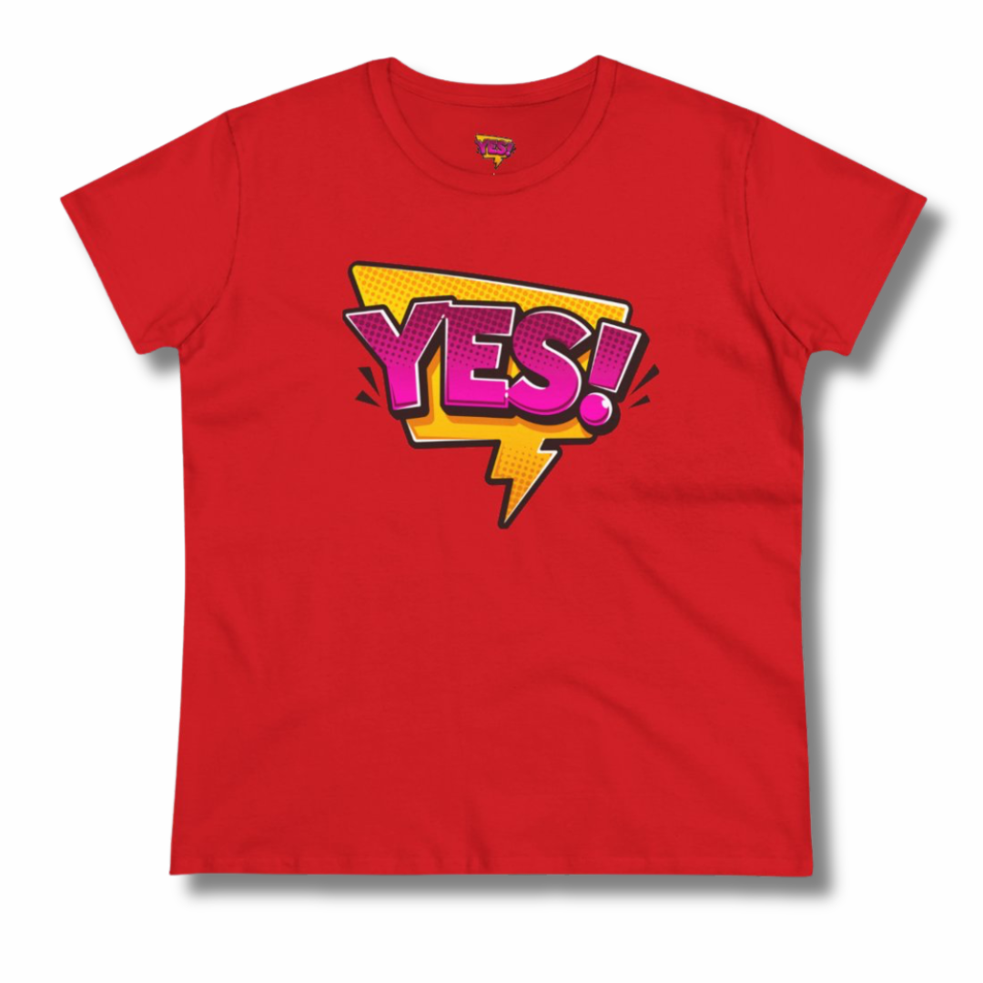 Vintage-Sealed The Hottest Rawest Sneakers & Apparel Clothing Store Around Online. YES Women’s Graphic Tee | Vintage-Inspired Cotton Streetwear T-Shirt [RED] US Sizes [S-2XL].