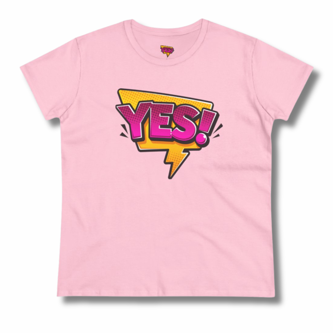 Vintage-Sealed The Hottest Rawest Sneakers & Apparel Clothing Store Around Online. YES Women’s Graphic Tee | Vintage-Inspired Cotton Streetwear T-Shirt [PINK] US Sizes [S-2XL].